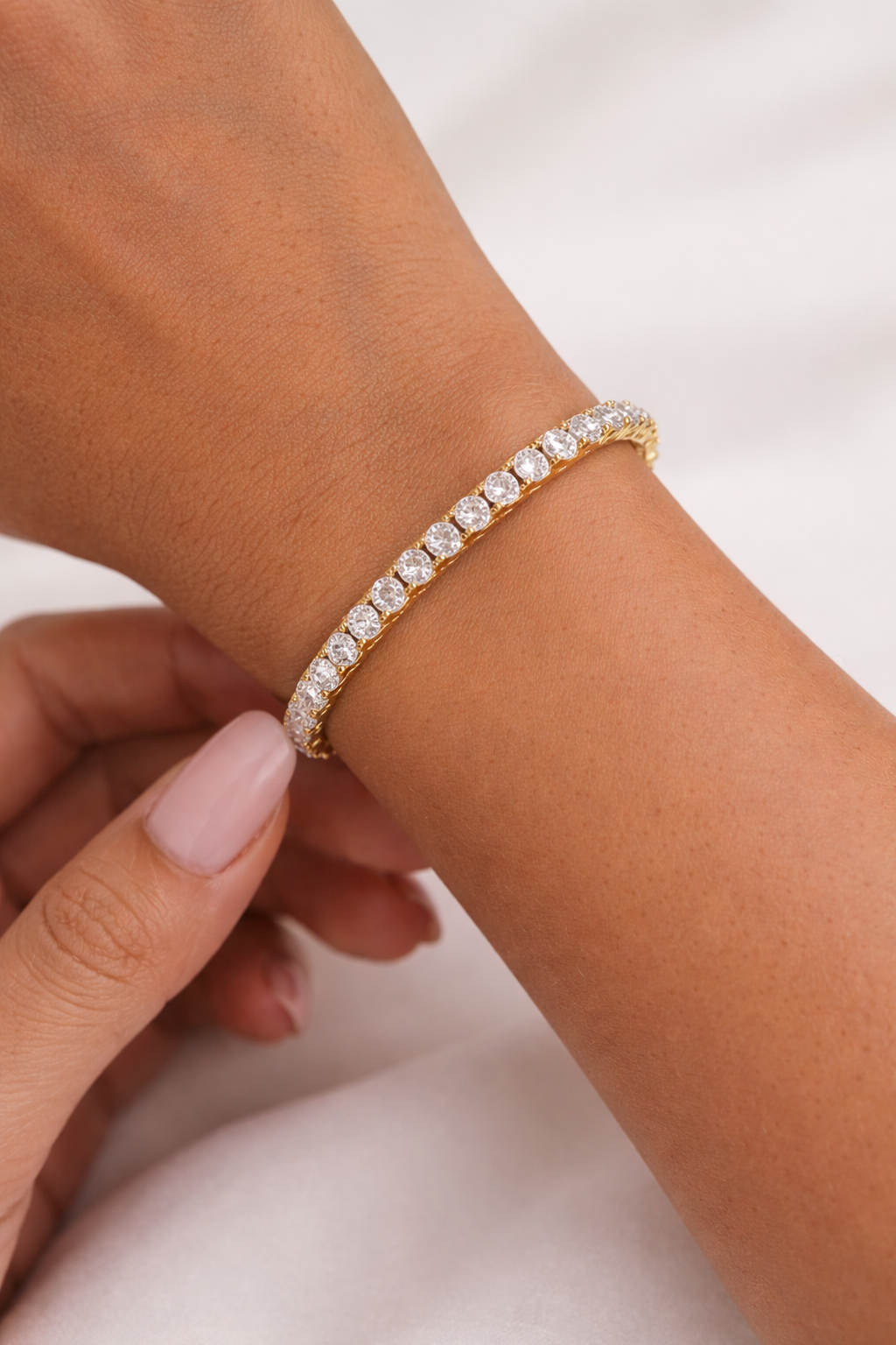 Tennis Bracelet – Gold Electroplated | Super Cubic Zirconia