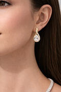 Teardrop CZ Earrings – Gold Plated | Elegant Pear Cut Cubic Zirconia